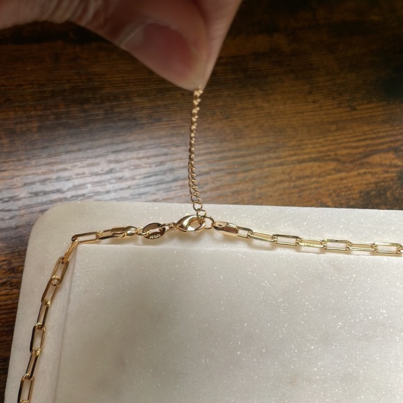 18k Gold Plated Paper Clip Necklace --New! - Picture 9 of 9